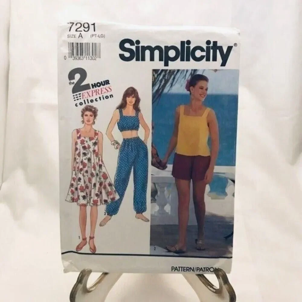 #7291 Simplicity Womens dress top pants sewing pattern PT-L